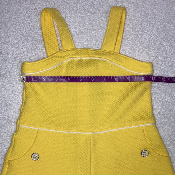 QUILTED JACQUARD ROSETTE summer ROMPER yellow size 4 - Picture 5 of 9